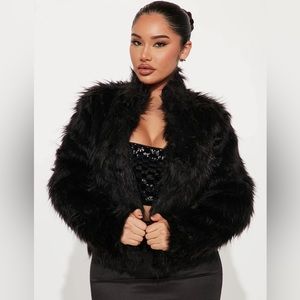 Black fur jacket